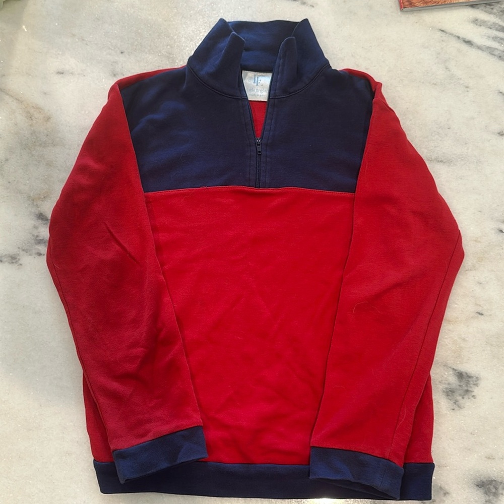 Little English Hastings Half Zip - Navy and red